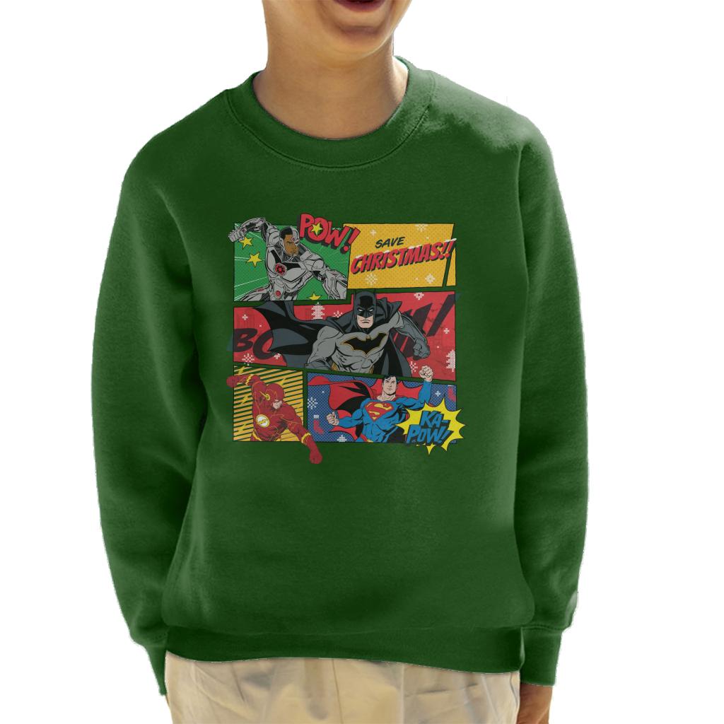 Justice League Christmas Comic Save Kid's Sweatshirt product image 6