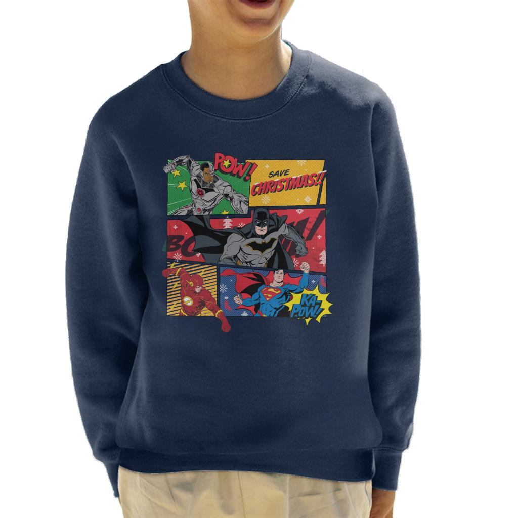 Justice League Christmas Comic Save Kid's Sweatshirt product image 1