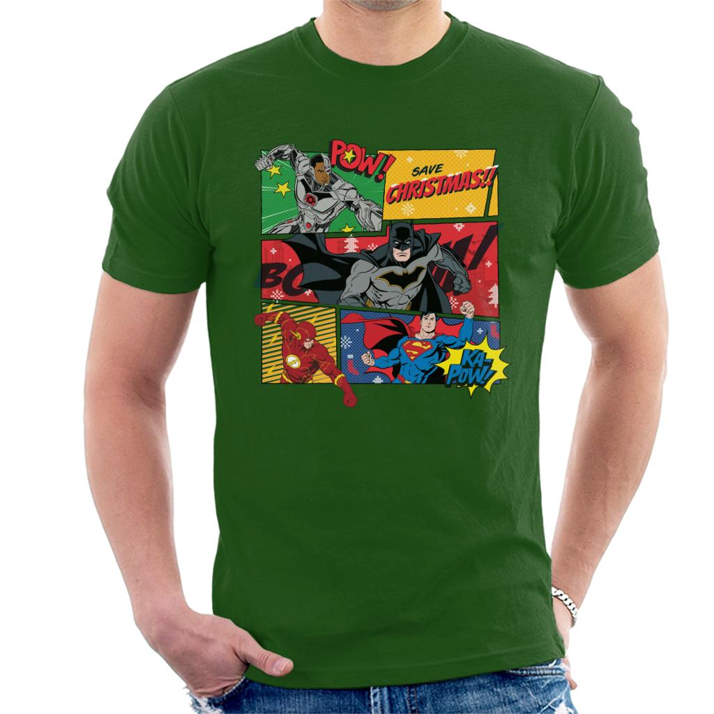 Justice League Christmas Comic Save Men's T-Shirt product image 4