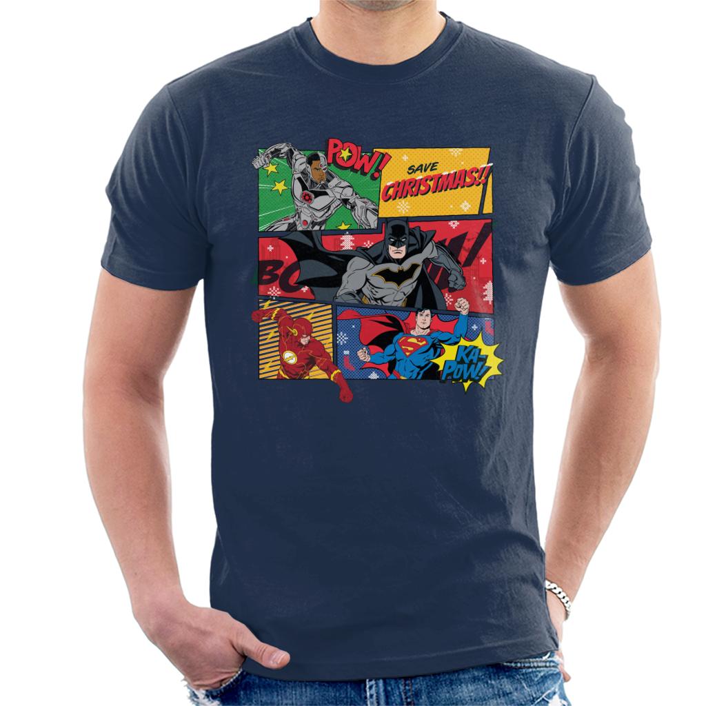 Justice League Christmas Comic Save Men's T-Shirt product image 1