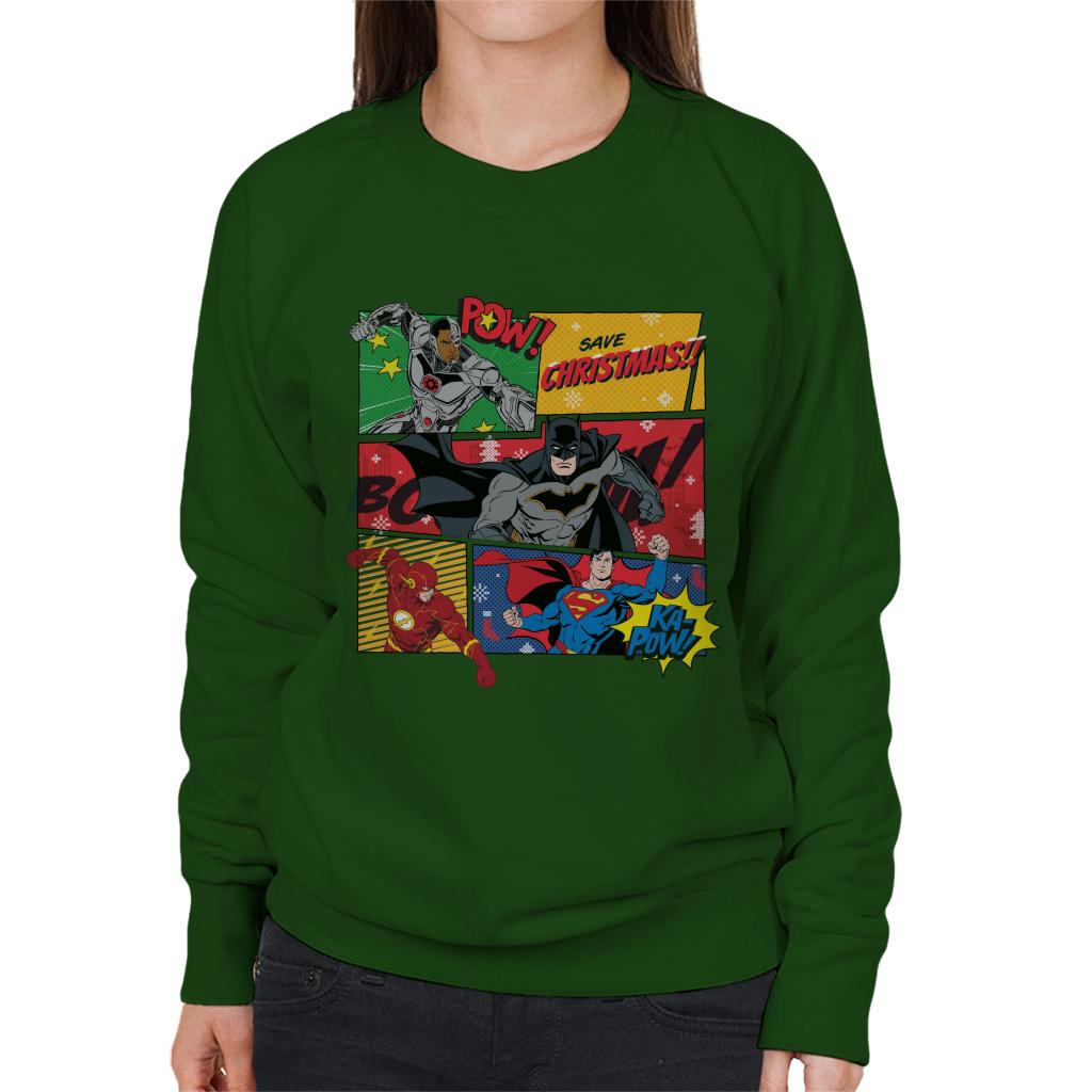 Justice League Christmas Comic Save Women's Sweatshirt product image 4
