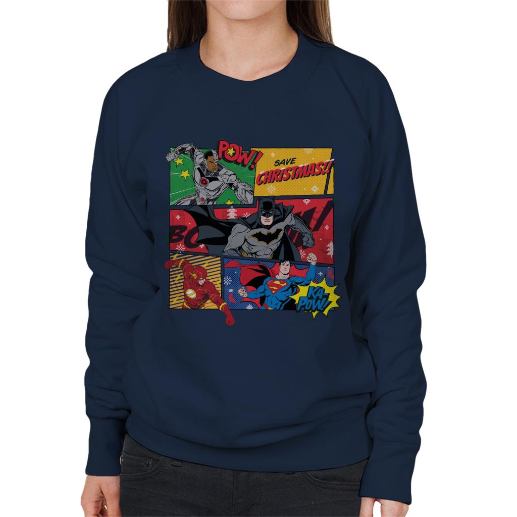 Justice League Christmas Comic Save Women's Sweatshirt product image 1