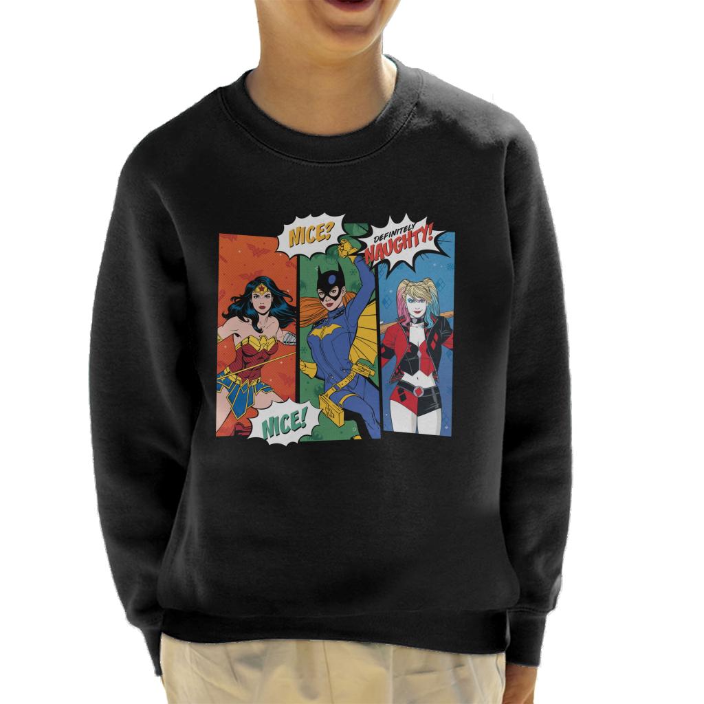 Justice League Christmas Naughty Or Nice Kid's Sweatshirt product image 1