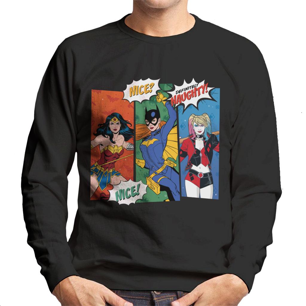 Justice League Christmas Naughty Or Nice Men's Sweatshirt product image 1
