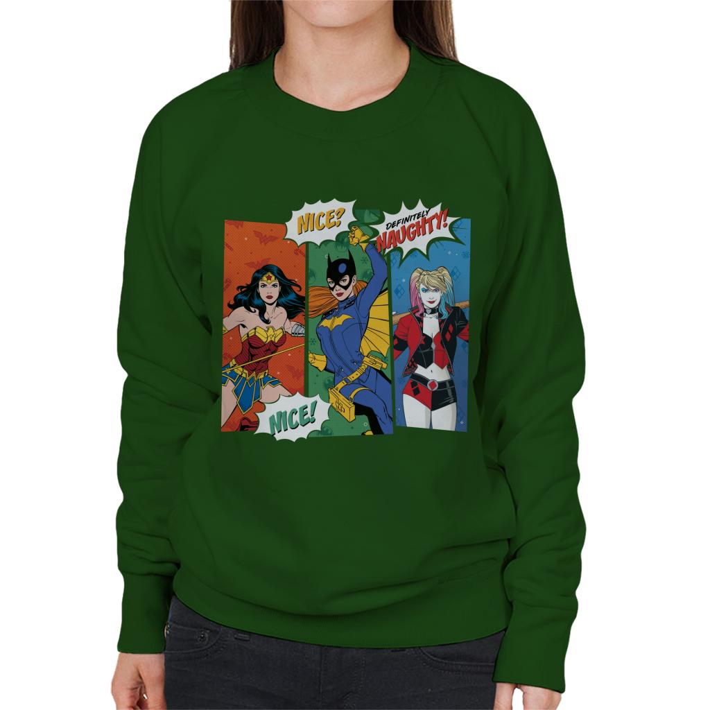 Justice League Christmas Naughty Or Nice Women's Sweatshirt product image 4