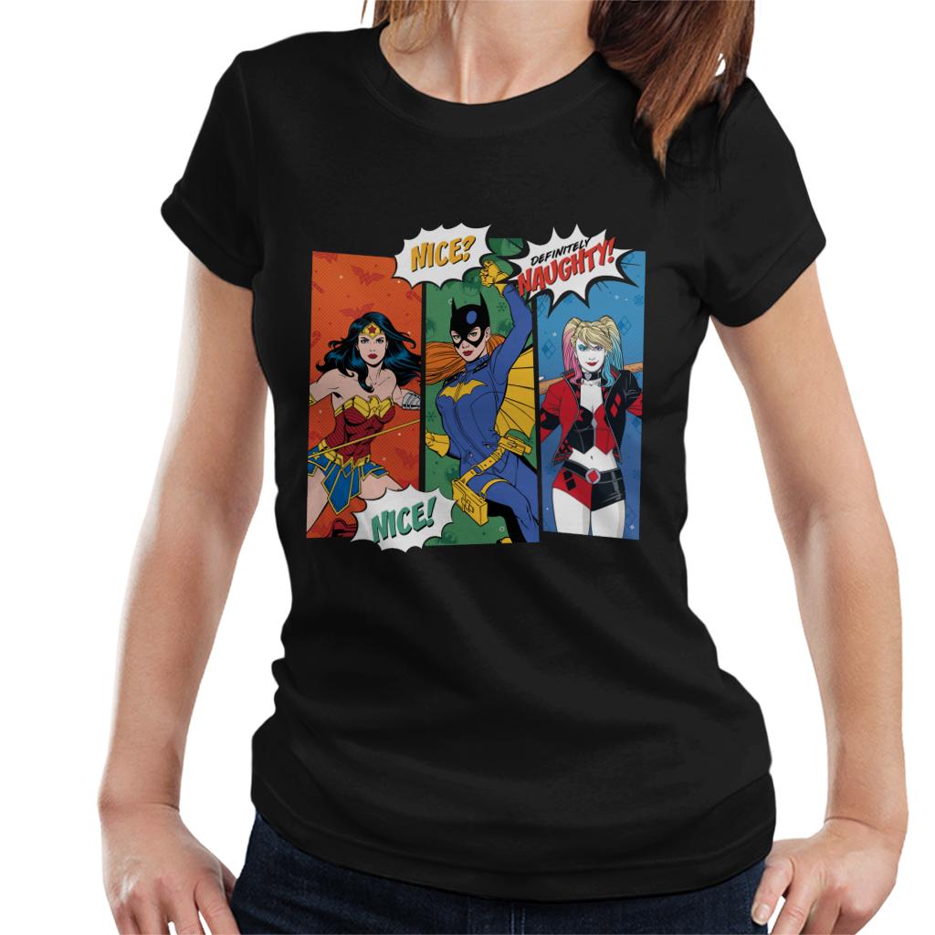 Justice League Christmas Naughty Or Nice Women's T-Shirt product image 1