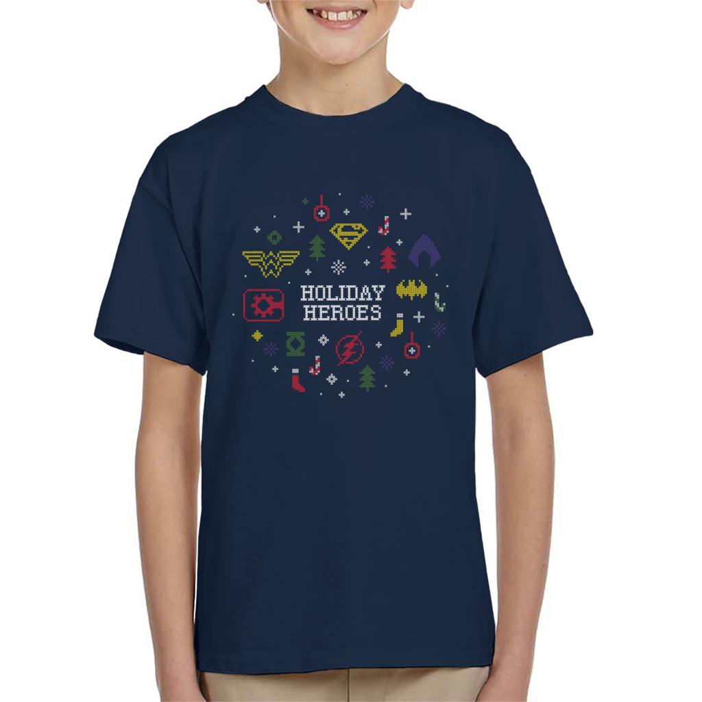Justice League Christmas Holiday Heroes Kid's T-Shirt product image 1