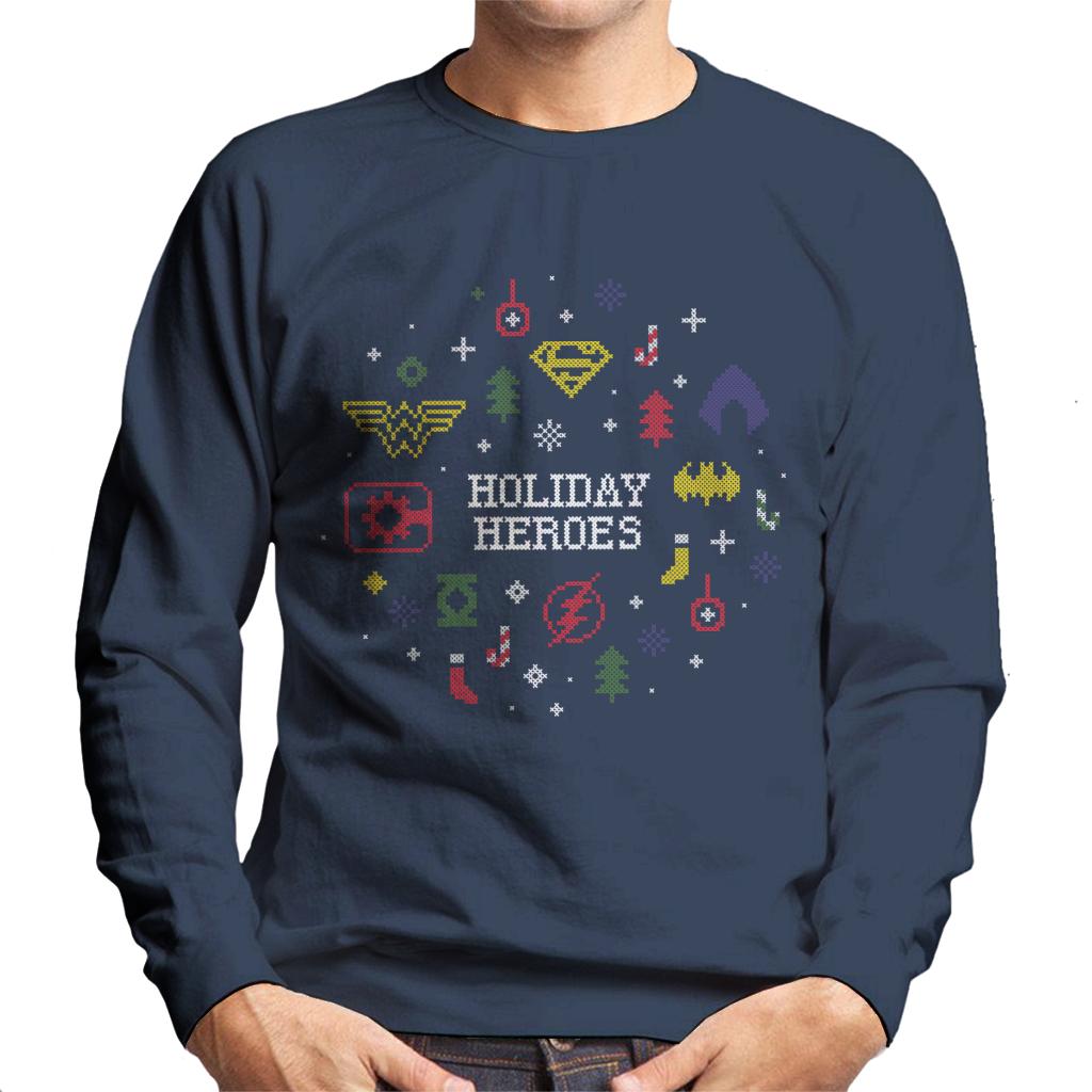 Justice League Christmas Holiday Heroes Men's Sweatshirt product image 1