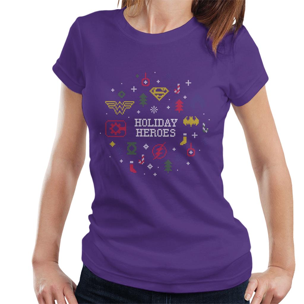 Justice League Christmas Holiday Heroes Women's T-Shirt product image 4