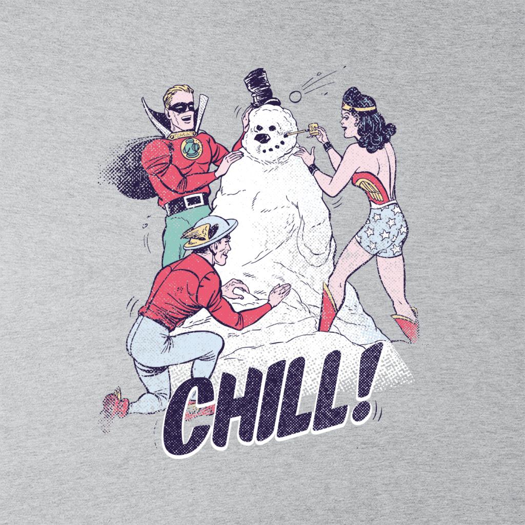 Justice League Christmas Building A Snowman Kid's T-Shirt product image 5