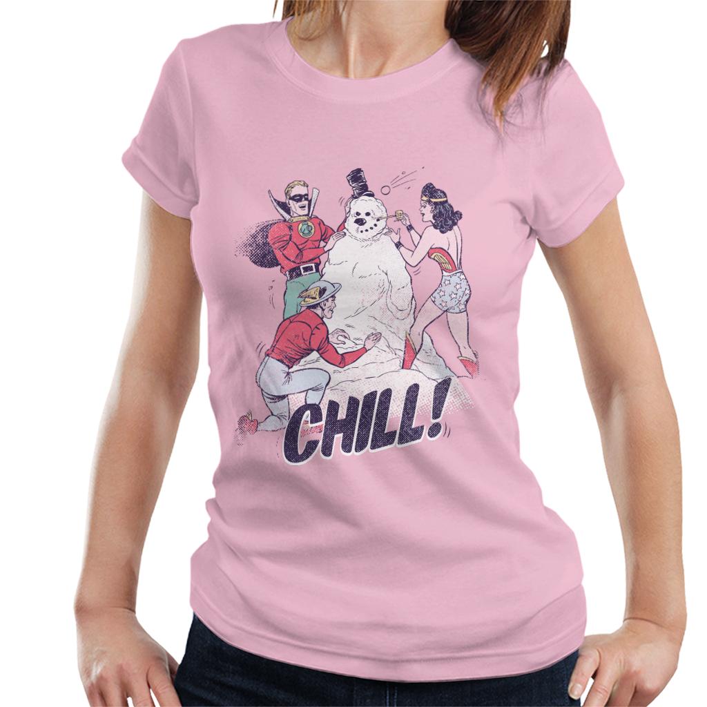 Justice League Christmas Building A Snowman Women's T-Shirt product image 6